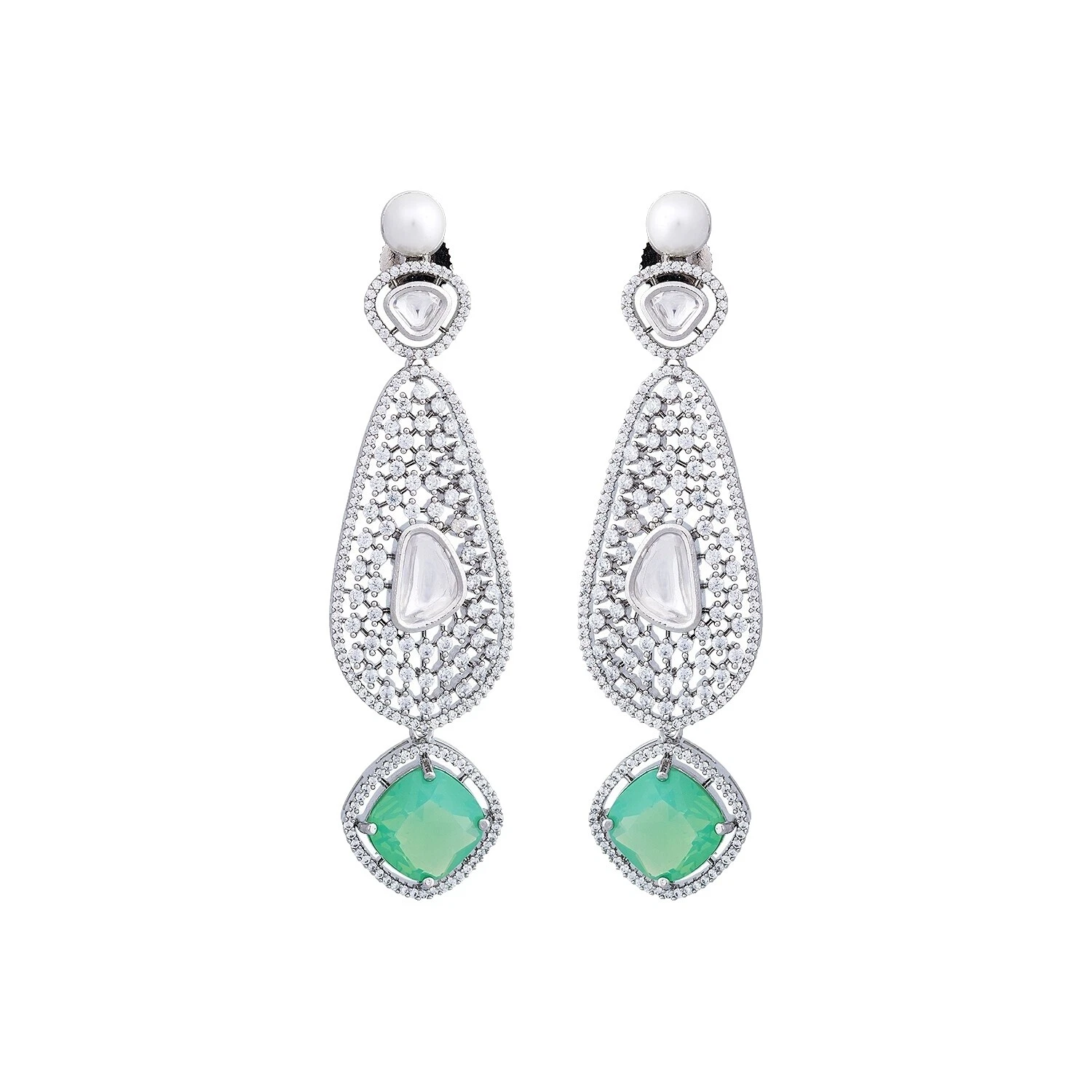 Pendientes de cuarzo natural de moda