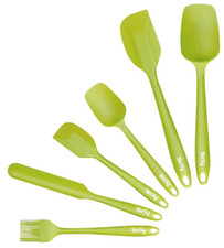 6 Pieces Silicone Spatula Set Heat Resistant Food Grade Green