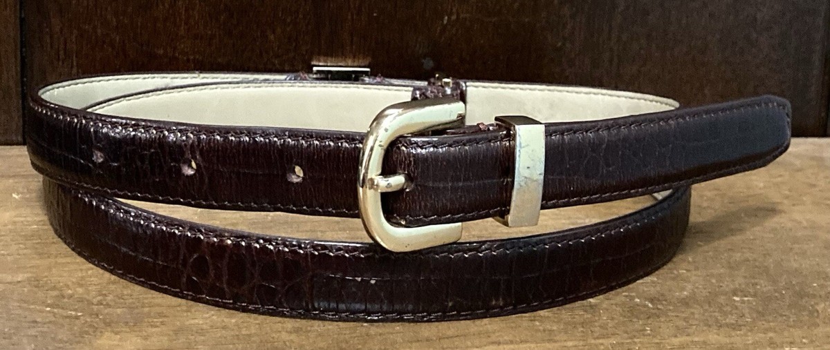 Talbots 3 Section Brown Leather Upper Belt Sz L 3/4”Wide  display picture 1