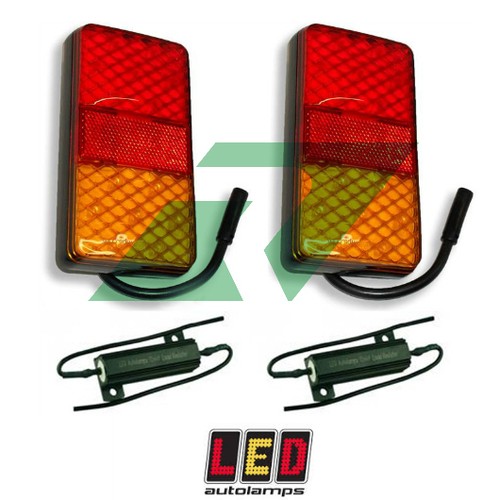 2 LED Autolamps Trailer/Caravan Stop/Tail/Rear Lights +12V Load Resistors 150BAR