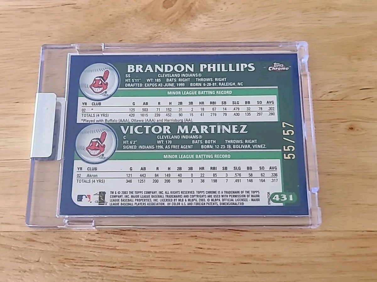 2003 Topps Chrome Unc Blue X-Fractor /57 Brandon Phillips Victor