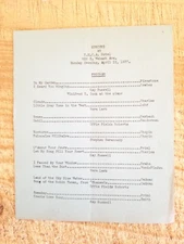 GRAND CONCERT AT YMCA HOTEL,APRIL 12,1937.VTG PROGRAM SHEET*SP10