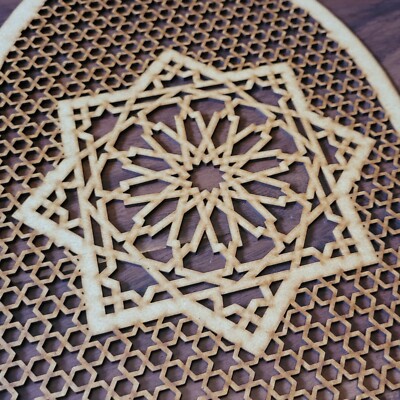Arabische Blume Deko Spitzbogen Tür Paravent Wand Skulptur Tafel 017
