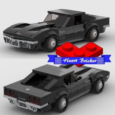 LEGO 1968 1969 Black Corvette Stingray Speed Champions Kit