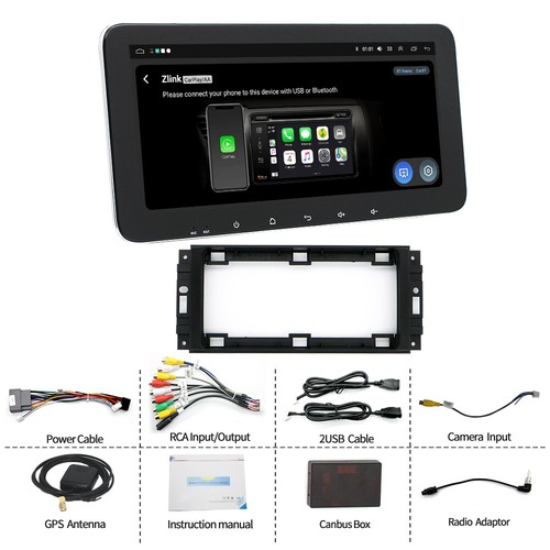 10.33'' Android Stereo Radio GPS Navigation For Jeep Wrangler Dodge RAM Charger - Picture 12 of 23