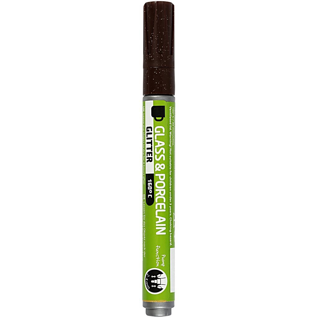 Creativ Company Glass & Porcelain Markers, Brown, One Size