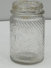 VTG Jumbo Peanut butter 1 Lb  6” Tall Frank Tea Co “Good Enuf For Me” CHIP