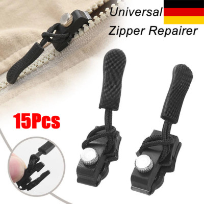15PCS Instant Zipper Fix Repair Kit Zip Slider Pulls Pullers Ersatz Nähen