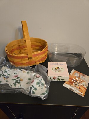 Longaberger Mother s Day Tea for Two 14931 Basket 1999 Hinged Handle New