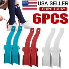 6Pcs New Wear Shoe Horn Lifting Helper Lazy Handled Shoe Horn Easy on&Off Shoes