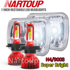 Pair 5X7 7x6 LED Headlights Hi Low Beam For International IHC 9200 9900 9400i