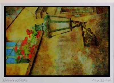 Prag Praha 248021 Laterne und Blumenkasten Detail Limited Edition Aquarell P