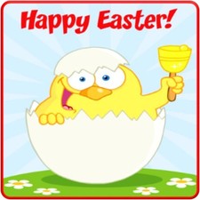 30 Custom Easter Chick With Bell Personalized Address Labels