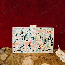 Wooden and Resin Mix Clutch Purse for Women, Eco-Friendly Shoulder Bag