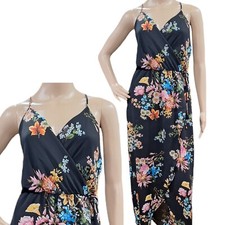 Women's Dress with Floral Print Straps for Summer Long Size M