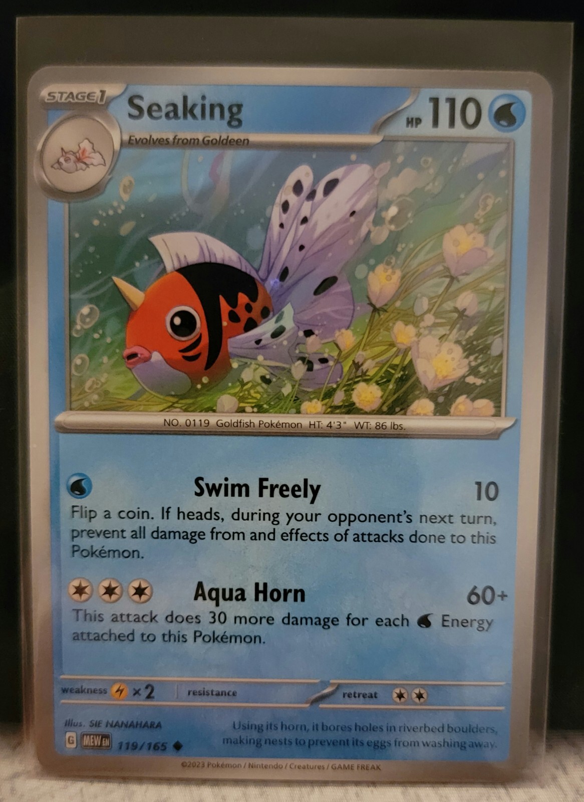 Pokemon TCG Card Seaking 119/165 Scarlet & Violet 151 Uncommon NM