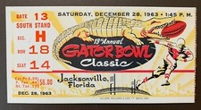 North Carolina 1963 Gator Bowl college football ORIGINAL ticket vs Air Force