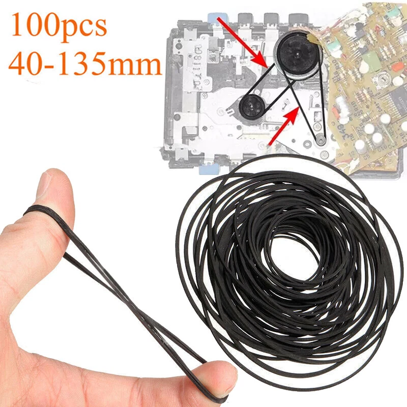 100pcs 40-135mm Riemen Mixed Antriebsriemen für Kassettendeck Cassette Tape Belt - Bild 3 von 4