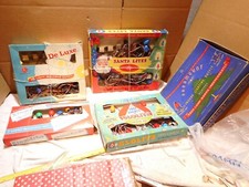 LOT OF 5 BOXES OF VINTAGE CHRISTMASS LIGHTS SANTA LITES GLOLITE DELUXE KINGOLITE