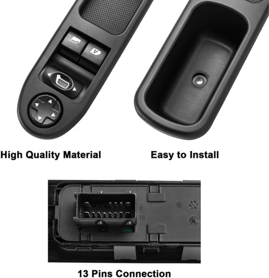 Commande bouton de leve vitre avant gauche pour PEUGEOT 207 = 6554QC 96548591XT - Photo 3/4