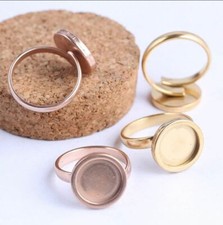 5 Ring Rohlinge Träger 10|12|14|20|25 mm Ringschiene Cabochon gold silber rose