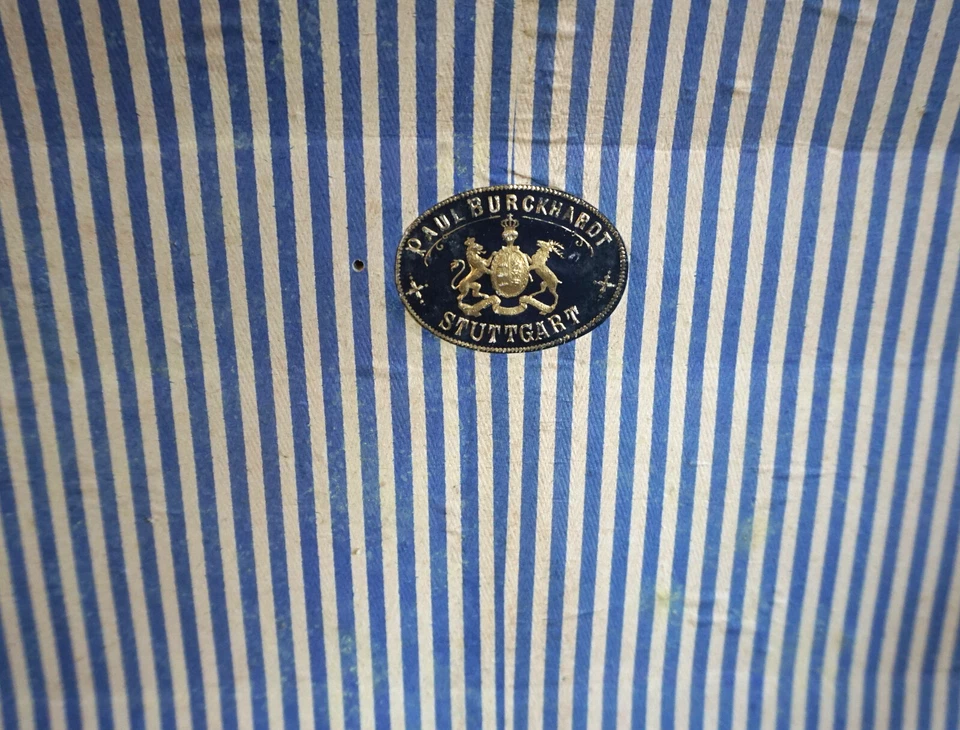 Vintage Truhe Kiste Reisetruhe Paul Burckhardt Stuttgart um 1900 (F025-498) - Bild 3 von 4