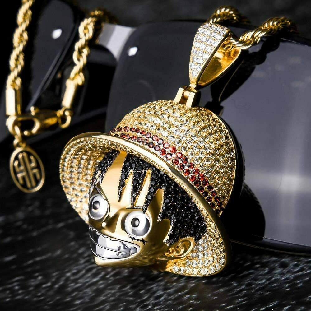 ONE PIECE Skull Monkey D Luffy Rings Rotatable Open Fashion Jewellery Cute  Metal Gold Color Bague