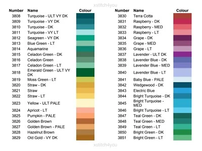 3808 - 3851 DMC CROSS STITCH THREADS/SKEINS FREE POST