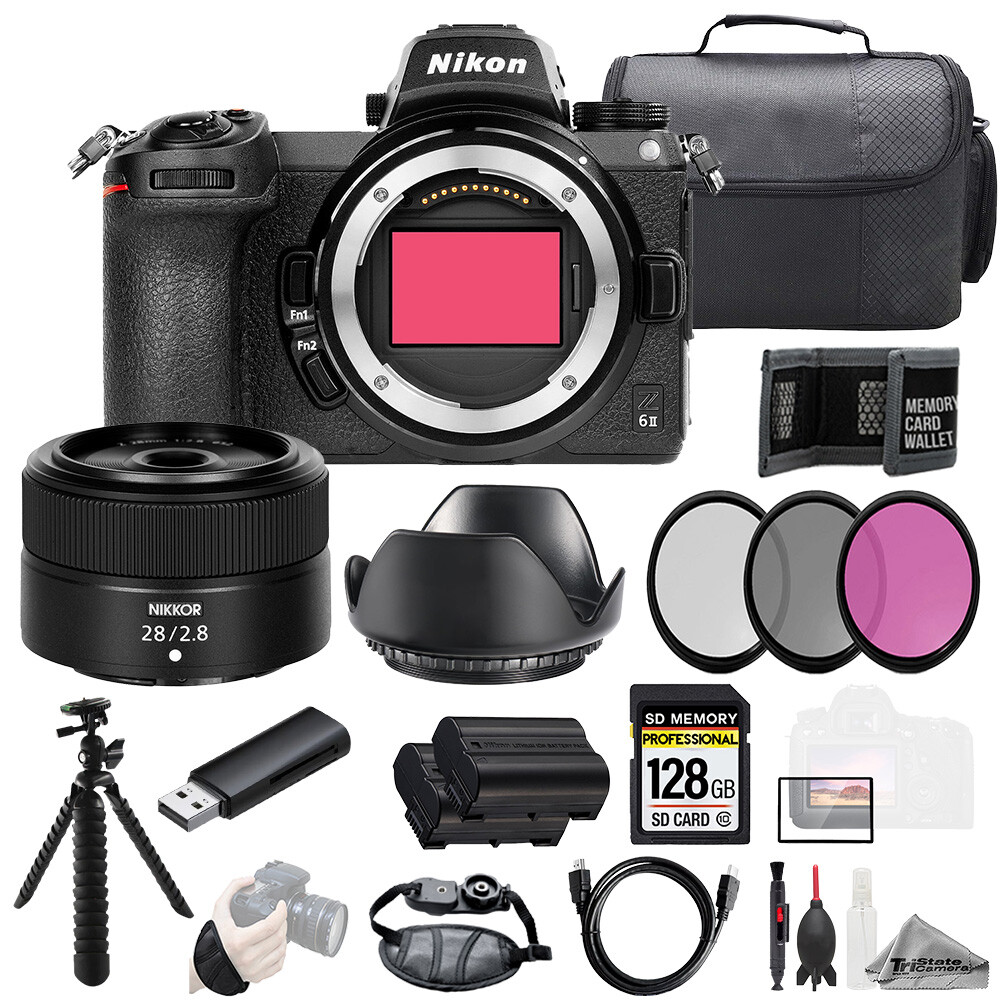 Nikon Z6 II + Z 28mm f/2.8 Lens 128GB + Ext Bat+ 3 PC Filter- Kit