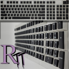 104Pcs Black Pudding Full Size PBT Double Shot Keycaps LED Mechanical Keyboard