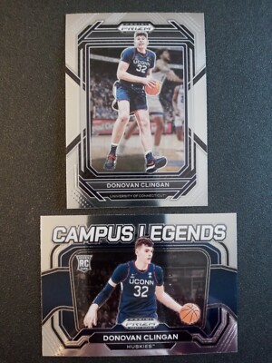 (2) 2024 Panini Prizm Campus Legends Donovan Clingan # 9, 48 '' Trail Blazers ''