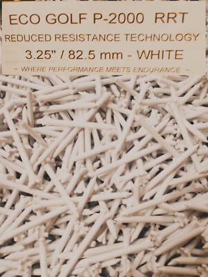 3 1/4'' ECO WHITE Golf Tees 3.25'' RRT Biodegradable Wholesale Lot *CHOOSE QTY*