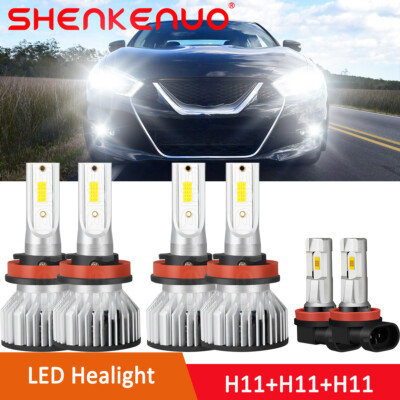 For Nissan Maxima 2016-2018 LED High Low Beam Headlight+Fog Light Bulb Kit 36W