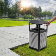 Industrial Waste Container Outdoor Trash Can Garbage Enclosure Build-in Ashtray