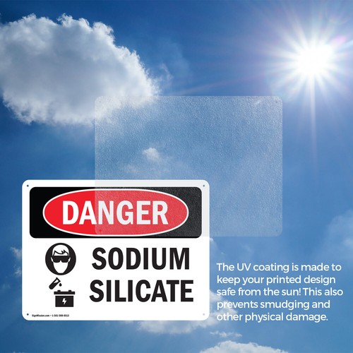(2 Pack) Sodium Silicate OSHA Danger Sign Decal Metal Plastic - 第 7/23 張圖片