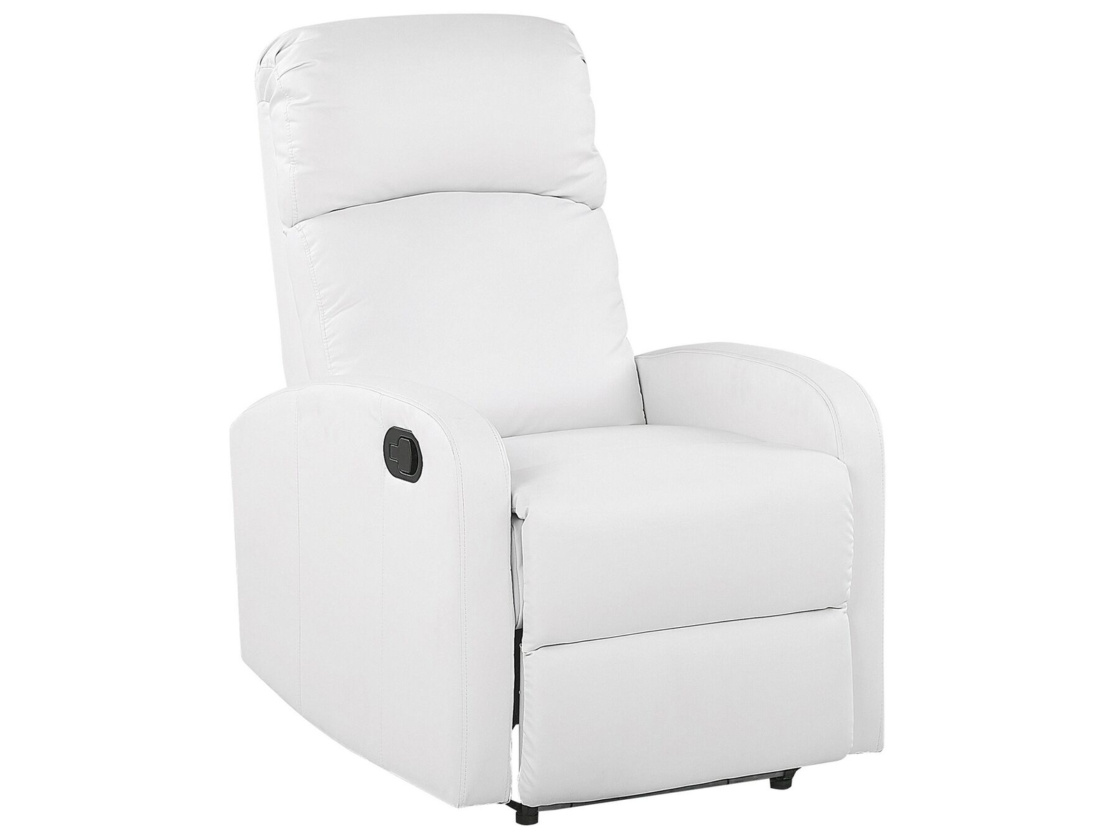 Upholstered Faux Leather Recliner Chair Blue LED USB Port Armchair White Virrat