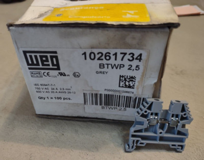 WEG BTWP2.5 / BTWP25 GREY BOX OF 100 (MAY BE 98 PCS) - NIB
