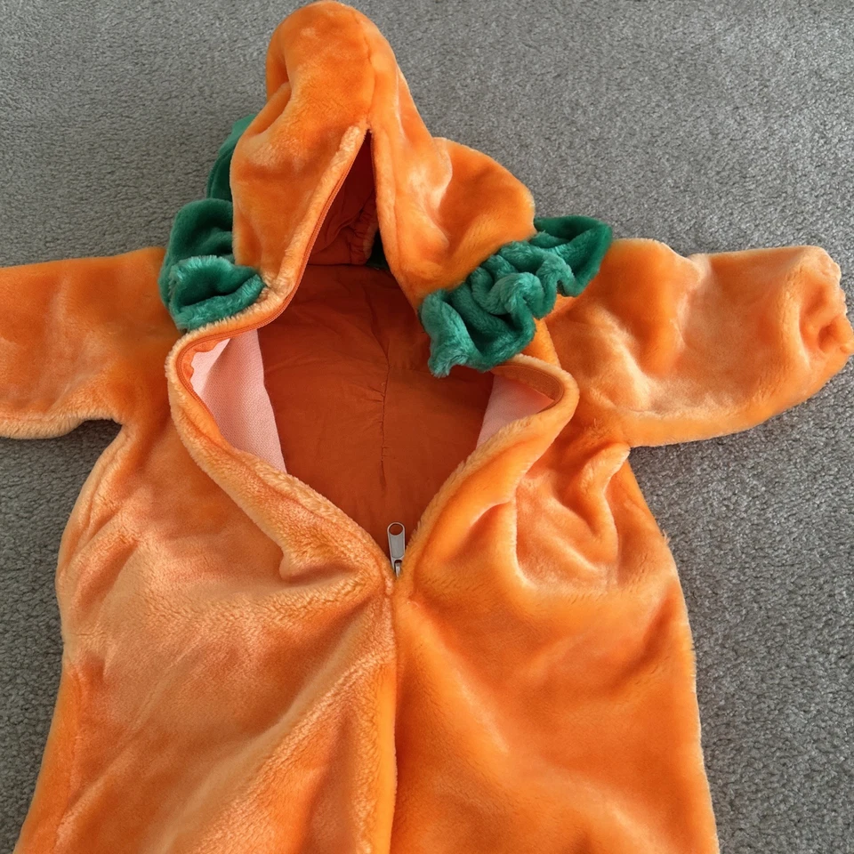 Disfraz de calabaza Jack-O-Lantern niños pequeños traje Halloween felpa naranja Foto 4 de 4
