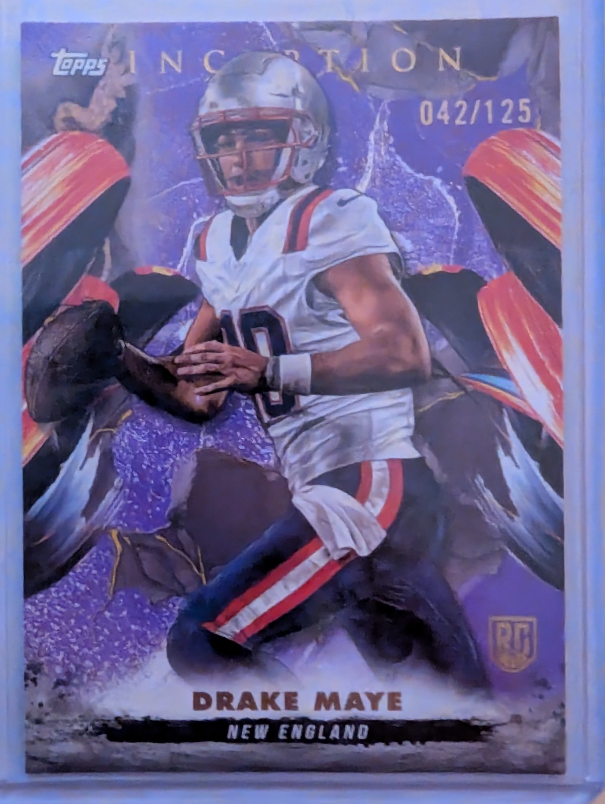 2024 Topps Inception Purple /125 Drake Maye Rookie #158 Super Bowl NE Patriots