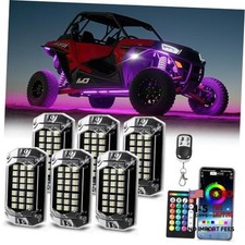 6 Pods Full Angle RGBW LED Rock Lights - 6500K Pure White RGB Rock Lights