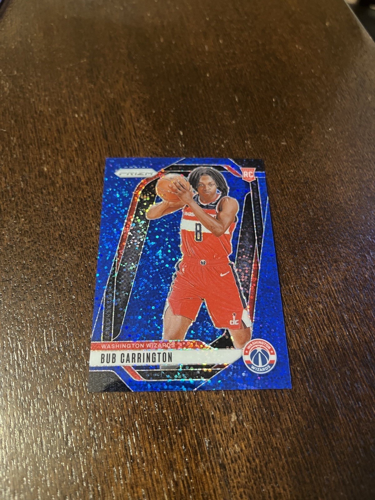 2024-25 Panini Prizm - Bub Carrington #244 Blue Sparkle Prizm /144 (RC)