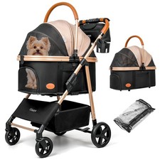 All Terrain Pet Stroller Khaki Cup Holder Rain Cover