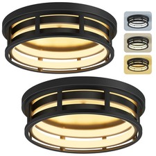 LED 13 inch Flush Mount Ceiling Light Fixture,Black Hallway Light Fixtures Ce...