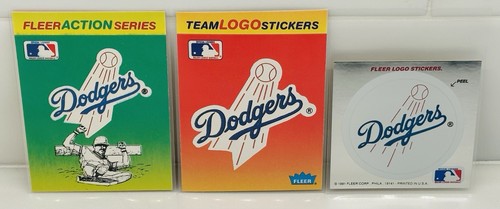 1990 And 1991 Fleer Baseball Card Stickers LA Dodgers Stickers Lot Of 3