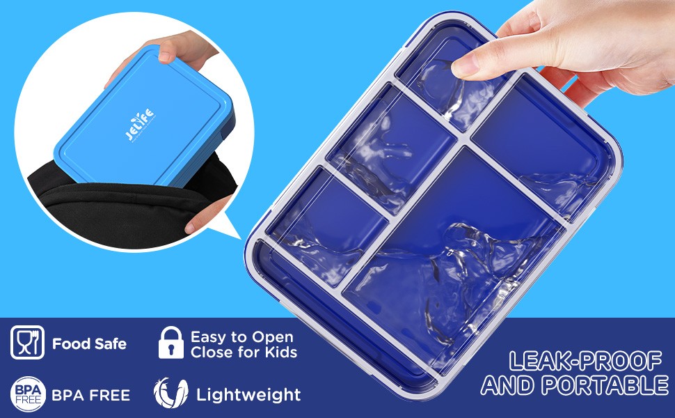 Bento Box Kids Lunch Box - 1450ml Lar Leakproof 6 partments