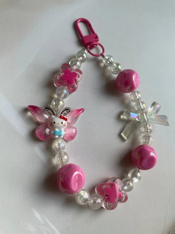 Correa de teléfono encanto vidrio teléfono celular cordón bolsa cámara cadena llavero Foto 3 de 3