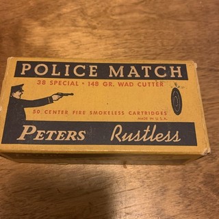 Peter's Police Match 38 Special Box with Insert wad cutter Vintage
