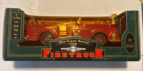 Ertl Collectibles 1:30 Scale Die Cast Metal 1948 Fire Truck Coin Bank 1995 NIB