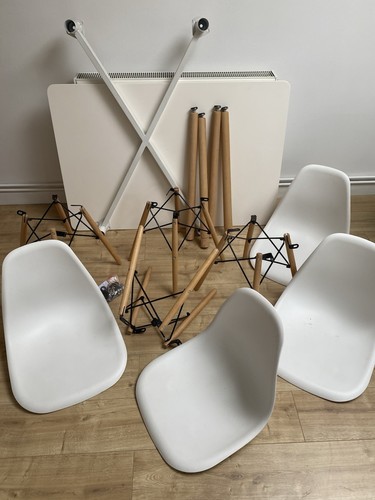 Eames Style Dining Table and 4 Chairs Mid Century Danish Interior design - Picture 4 of 17