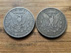US Morgan Silver Dollars 2 coins circulated details Pre 1904 Lot F4 — photo 2